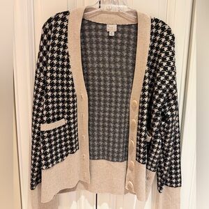 a new day Black and Cream Houndstooth Cardigan